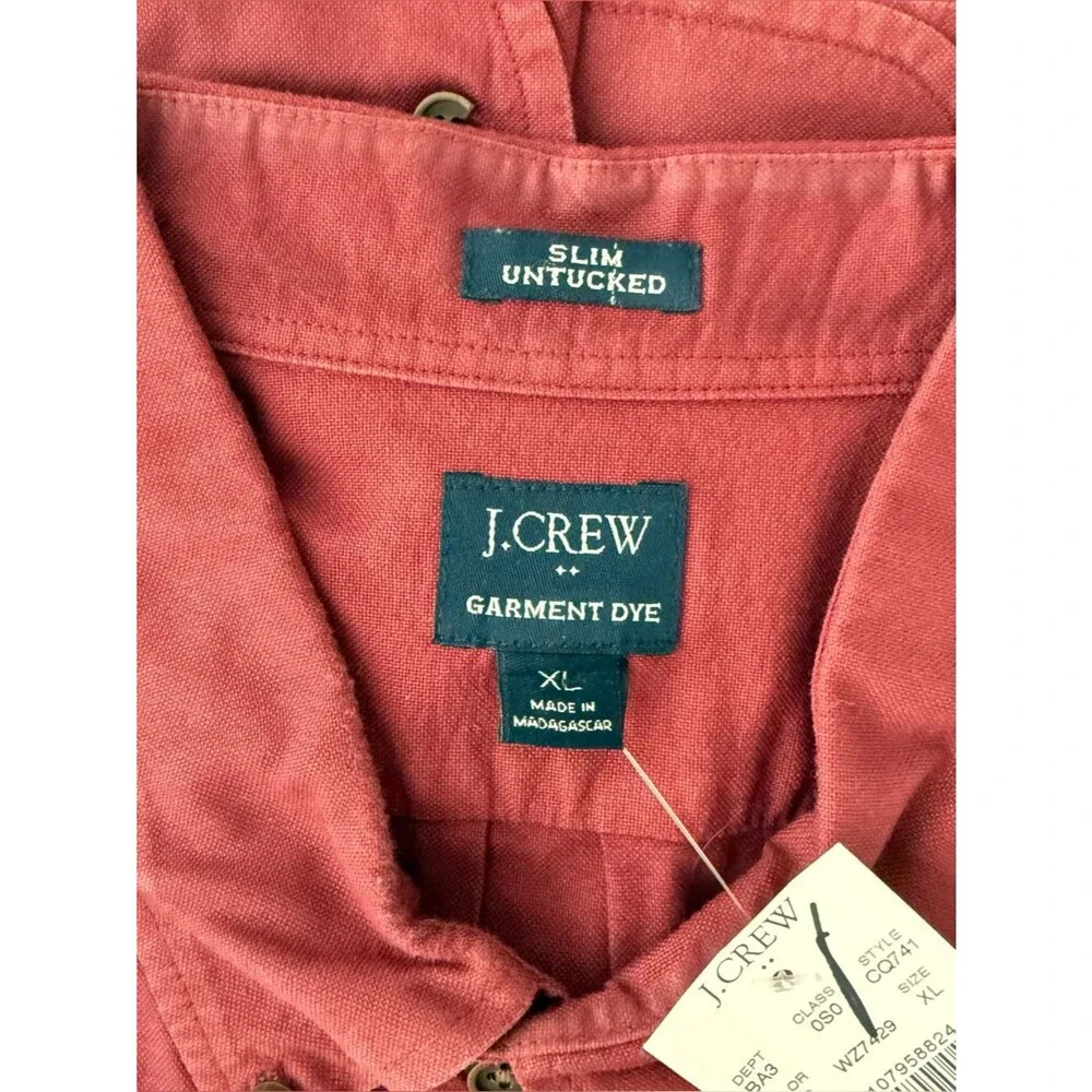 NWT J. Crew Slim Untucked Broken-in Organic Cotton Oxford Shirt Size XL